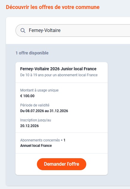 Abonnement TPG : offre de la Ville de Ferney-Voltaire