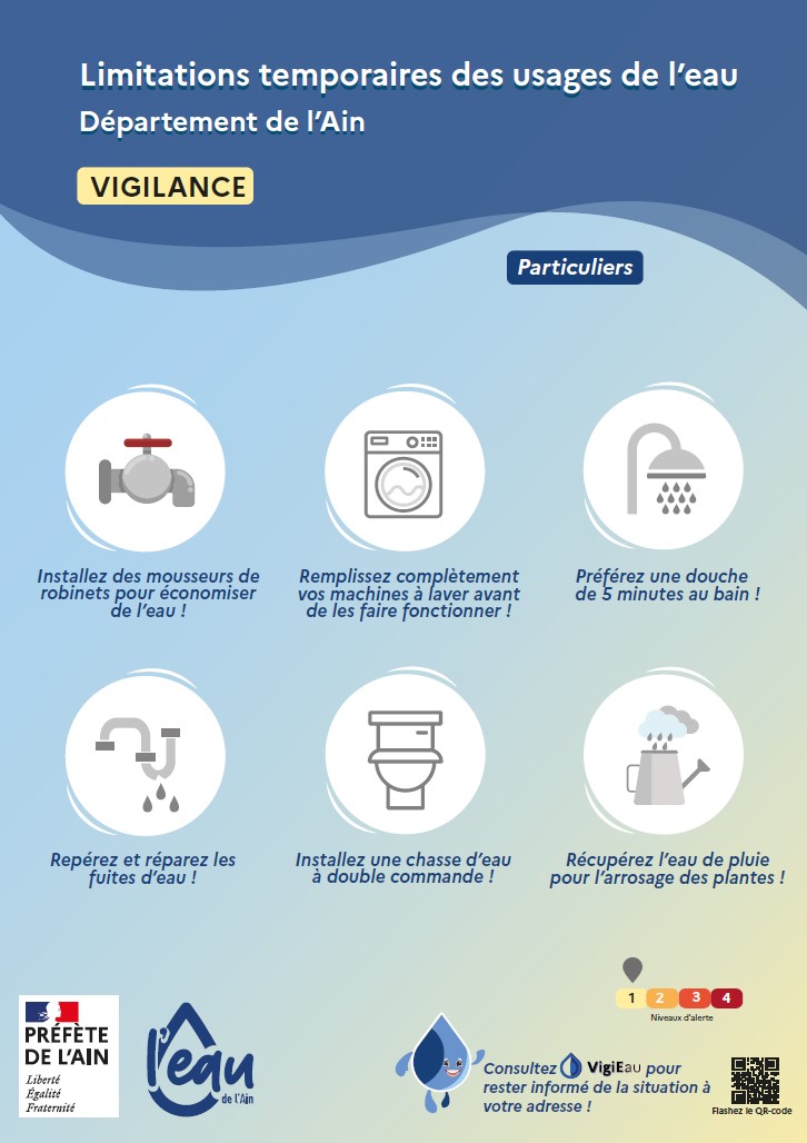 Conseils aux particuliers pour limiter les usages de l'eau
