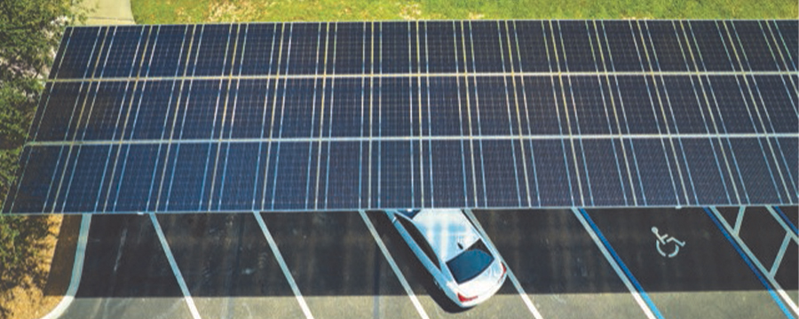 Installation ombrières photovoltaïques