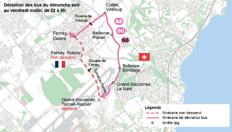 Tram des Nations : plan déviation bus