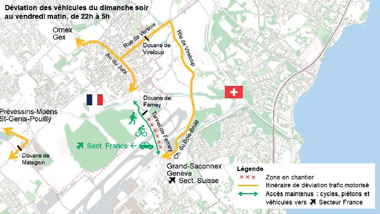 Tram des Nations : plan déviation mobilités